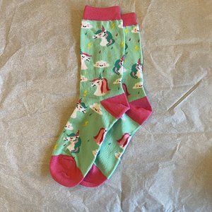 Happypop Women's Unicorn novelty socks (mint green and pink) (*NIP)